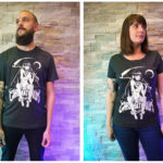 présentation t-shirt noir chromatorium wear avec sorcière witch pour groupe metal extreme