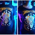 présentation t-shirt noir chromatorium wear avec bière beer pour groupe metal extreme