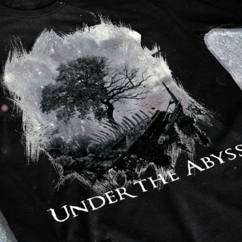merchandising clothing du t-shirt noir du groupe de metal thrash under the abyss pour l'album a wavering path fait par le chromatorium