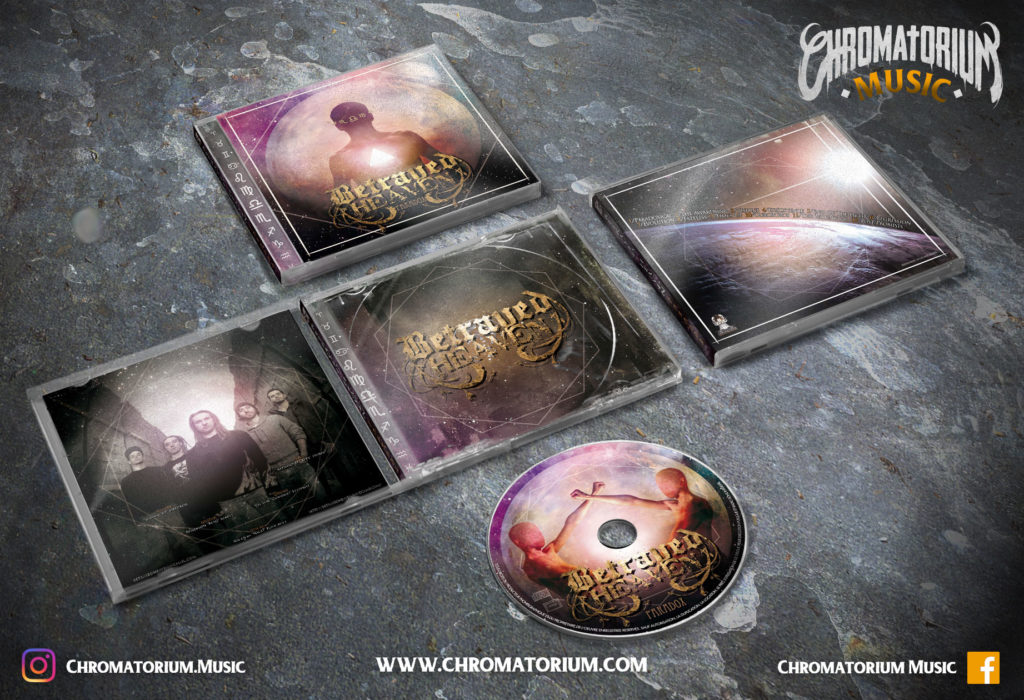 artwork-album-metal-death-djent-betrayed-heaven-paradox-chromatorium-music-graphiste-design artwork complet illustration de l'ensemble du groupe de metal death djent betrayed heaven pour l'album paradox fait par le chromatorium