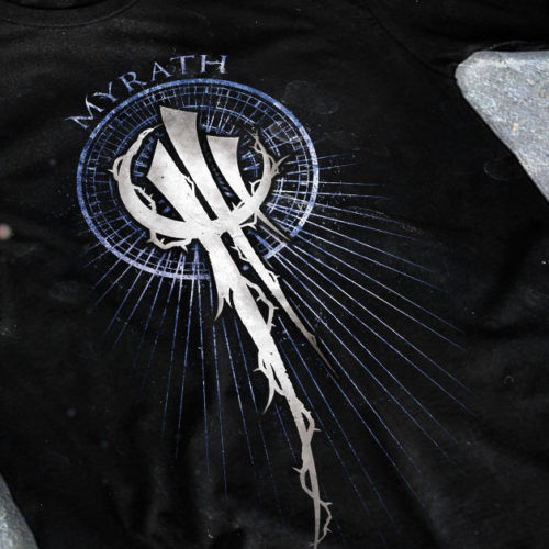 merchandising clothing du t-shirt noir du groupe de metal blazing desert myrath pour l'album fait par le chromatorium