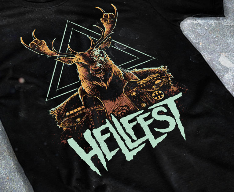 artwork-merch-metal-black-death-heavy-hellfest-cult-chromatorium-music-graphiste-design merchandising clothing du t-shirt noir du festival de metal pour le hellfest cult fait par le chromatorium