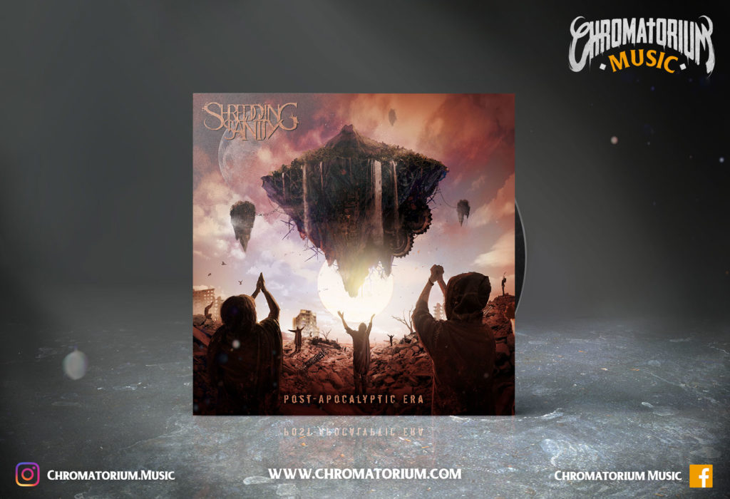 artwork-album-metal-melodic-death-shredding-sanity-post-apocalyptic-era-chromatorium-music-graphiste-design artwork illustration de la cover du groupe de metal melodic death shredding sanity pour l'album post apocalyptic era fait par le chromatorium