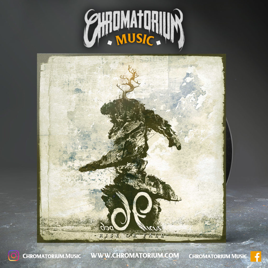 artwork-album-metal-hardcore-dead-ficus-rise-or-fall-chromatorium-music-graphiste-design artwork illustration de la cover du groupe de metal hardcore dead ficus pour l'album rise or fall fait par le chromatorium