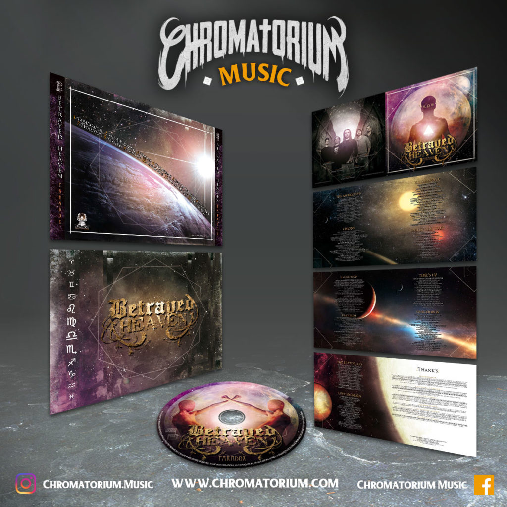 artwork-album-metal-death-djent-betrayed-heaven-paradox-chromatorium-music-graphiste-design Livret booklet illustré du groupe de metal death djent betrayed heaven pour l'album paradox fait par le chromatorium
