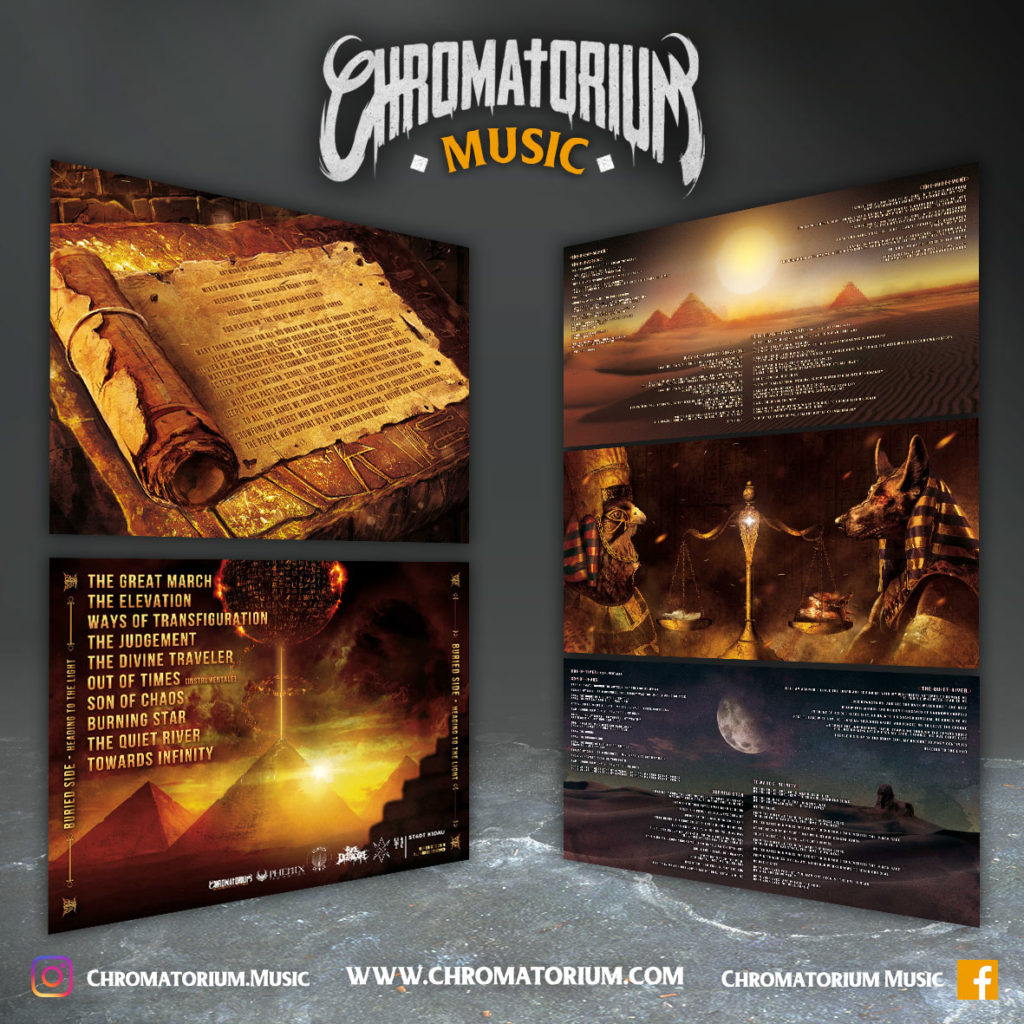 artwork-album-metal-deathcore-buried-side-heading-to-the-light-chromatorium-music-graphiste-design Livret booklet illustré du groupe de metal deathcore buried side pour l'album heading to the light fait par le chromatorium