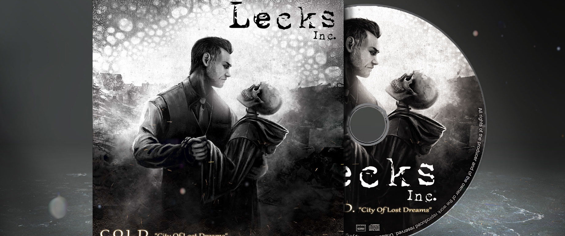 artwork illustration de la cover du groupe de indus metal lecks pour l'album cold fait par le chromatorium