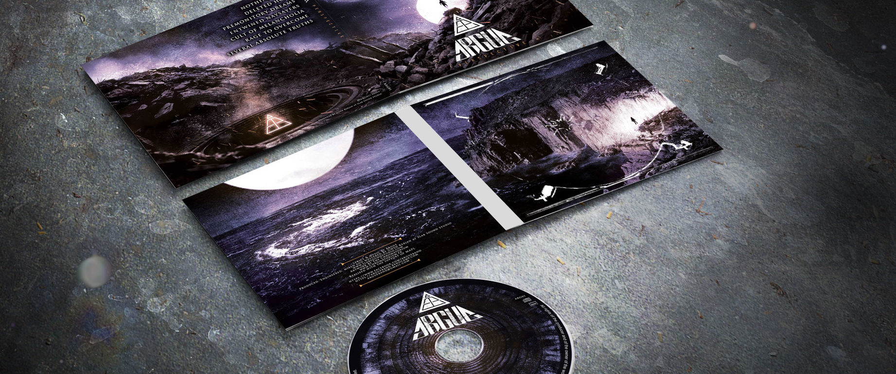 artwork complet illustration de l'ensemble du groupe de deathcore metal argue pour l'album perspective fait par le chromatorium