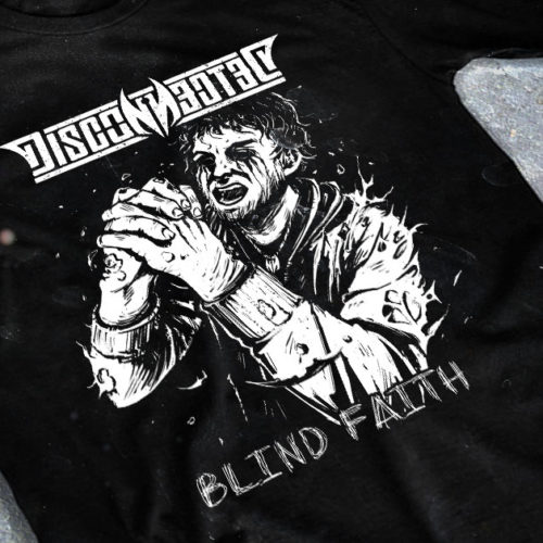 merchandising clothing du t-shirt noir du groupe de death prog nu metal disconnected pour l'album white colossus fait par le chromatorium