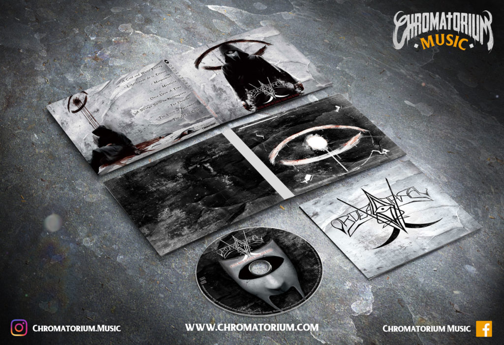 artwork-album-metal-death-black-symphonic-ordeathral-a-cell-made-of-chalk-coal-and-blood-chromatorium-music-graphiste-design artwork complet illustration de l'ensemble du groupe de black death symphonic metal ordeathral pour l'album a cell made of chalk coal and blood fait par le chromatorium