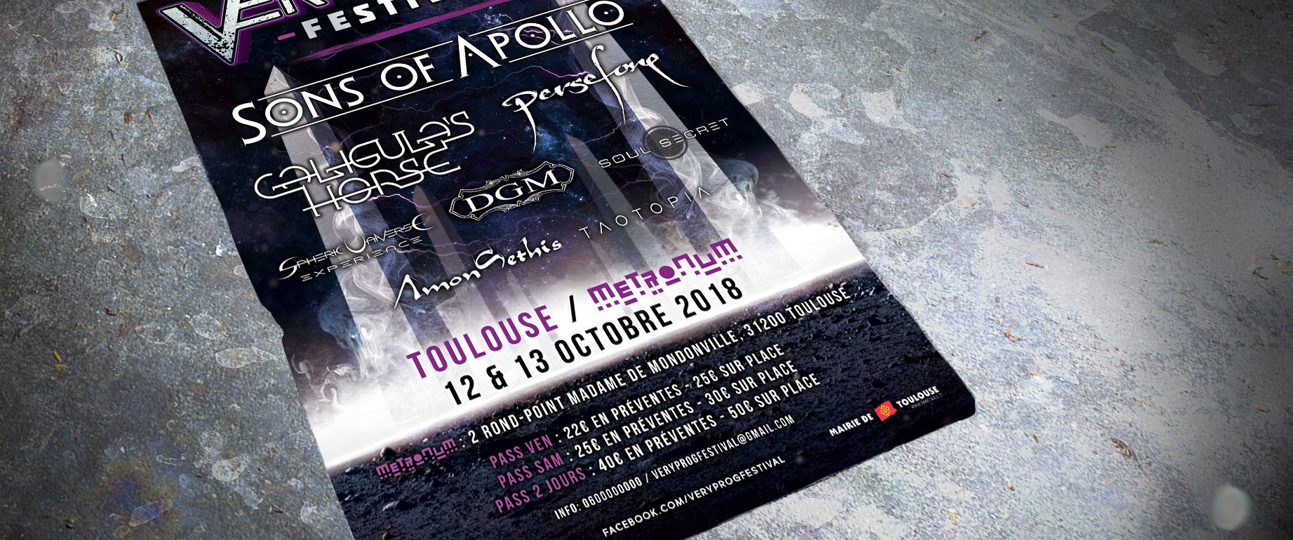 artwork illustration de la cover du festival very prog de black death metal au metronum de toulouse fait par le chromatorium