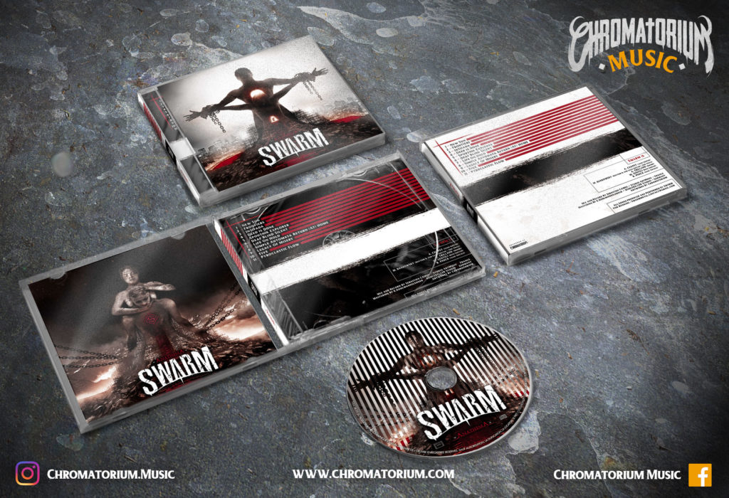 artwork-album-metal-hard-rock-alternatif-swarm-anathema-chromatorium-music-graphiste-design artwork complet illustration de l'ensemble du groupe de hard rock alternatif metal swarm pour l'album anathema fait par le chromatorium