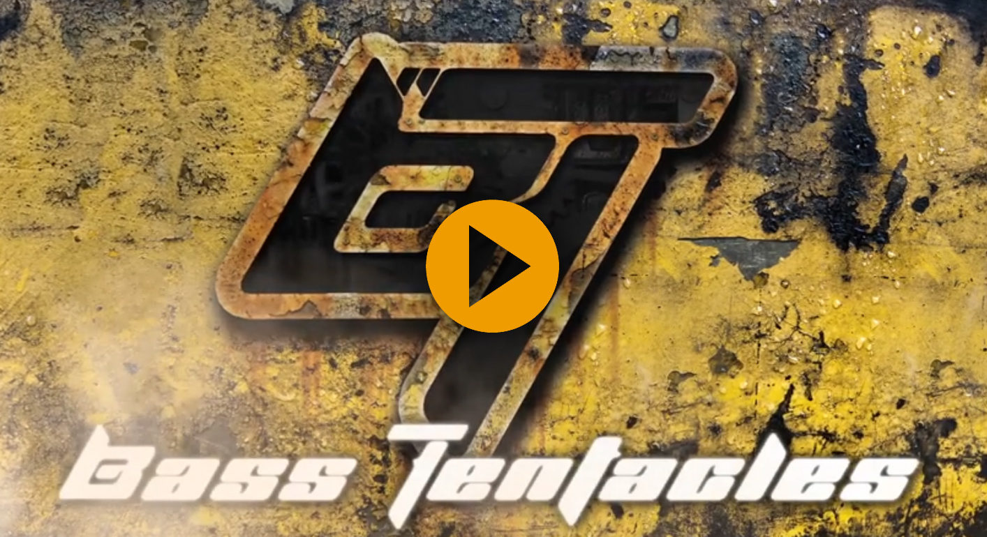 artwork illustration de la cover du groupe de prog djent modern bass tentacles pour l'album instrumental pushover fait par le chromatorium