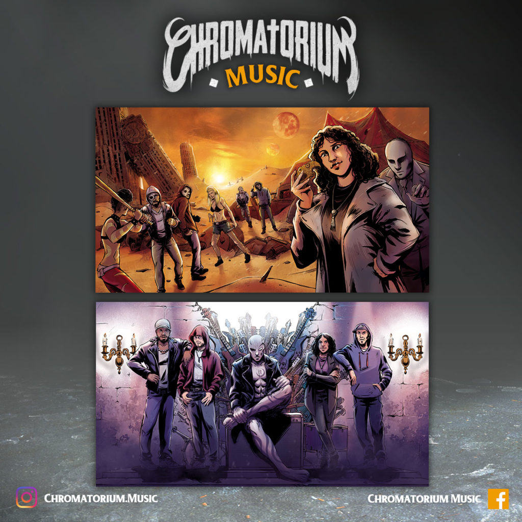 artwork-album-metal-rock-alternatif-nothing-but-real-chromatorium-music-graphiste-design artwork illustration du groupe de rock alternatif metal nothing but real pour l'album fait par le chromatorium