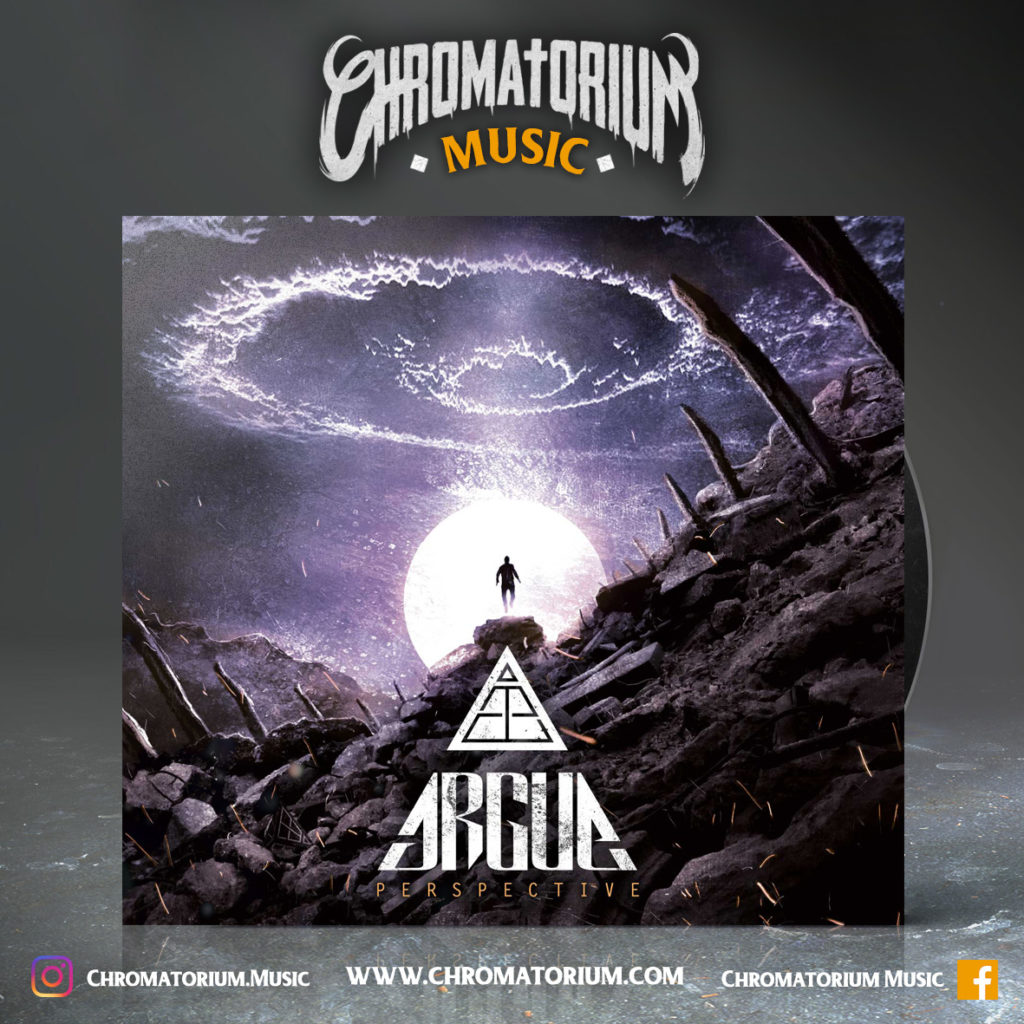 artwork-album-metal-deathcore-argue-perspective-chromatorium-music-graphiste-design artwork illustration de la cover du groupe de deathcore metal argue pour l'album perspective fait par le chromatorium