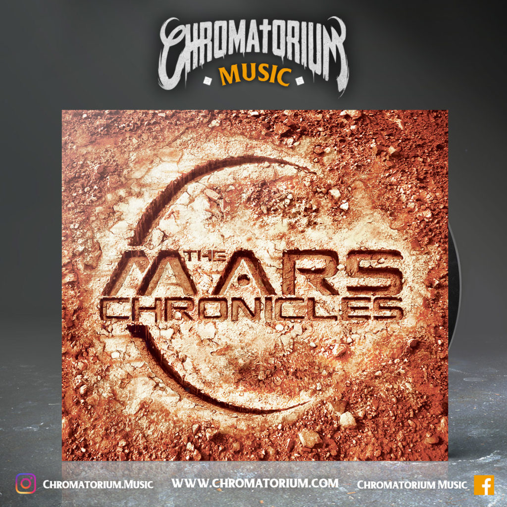 artwork-album-metal-alternatif-the-mars-chronicles-origins-chromatorium-music-graphiste-design artwork illustration de la cover du groupe de alternatif metal the mars chronicles pour l'album origins fait par le chromatorium