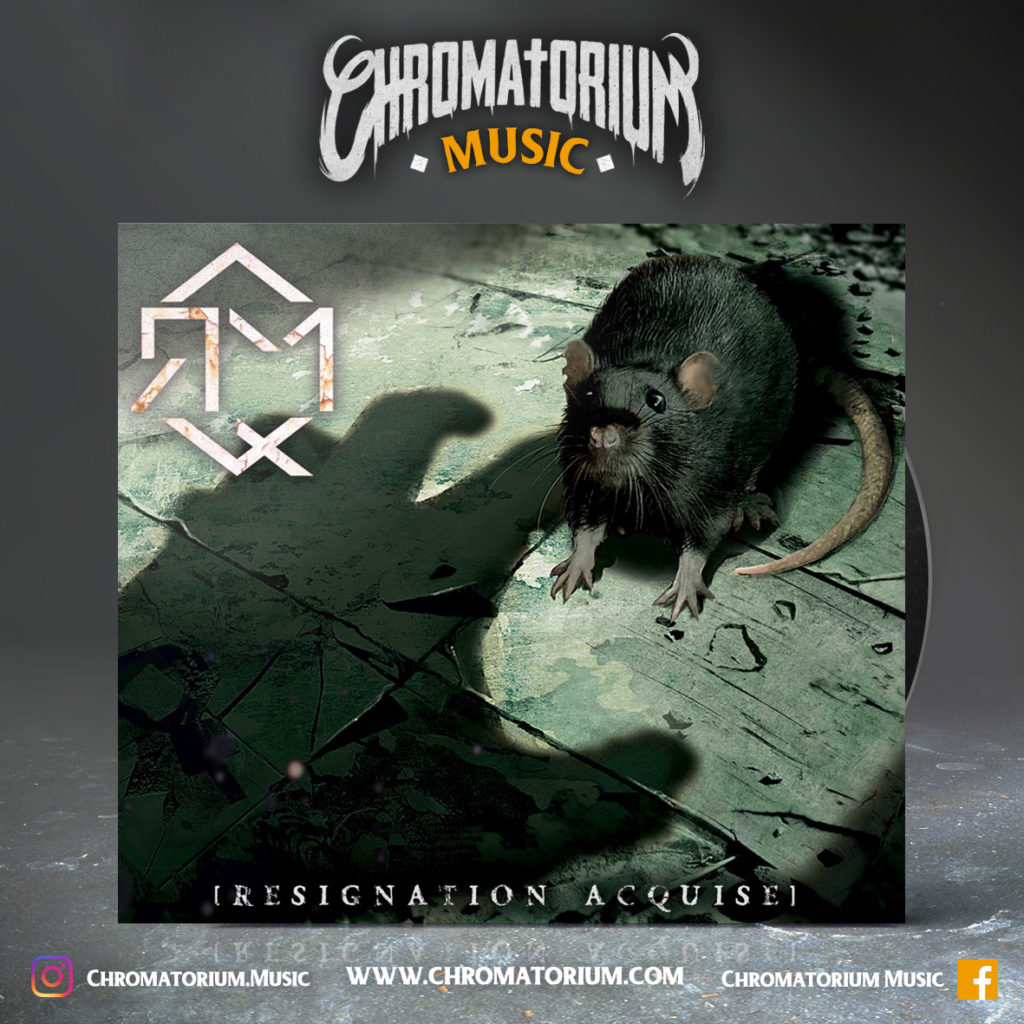 artwork-album-metal-indus-rqm-resignation-acquise-chromatorium-music-graphiste-design artwork illustration de la cover du groupe de indus metal rqm pour l'album resignation acquise fait par le chromatorium