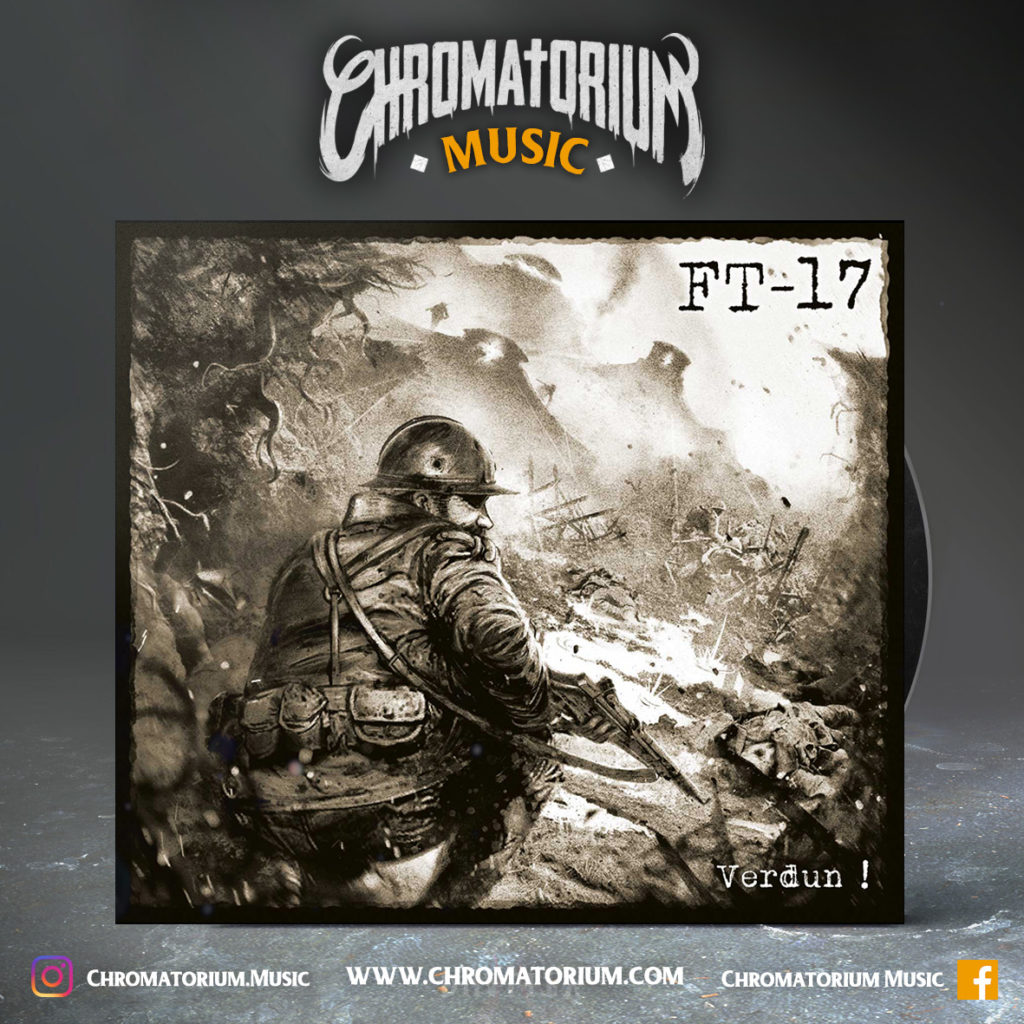 artwork-album-metal-black-death-melodic-ft-17-verdun-chromatorium-music-graphiste-design artwork illustration de la cover du groupe de black death melodic metal ft-17 pour l'album verdun fait par le chromatorium