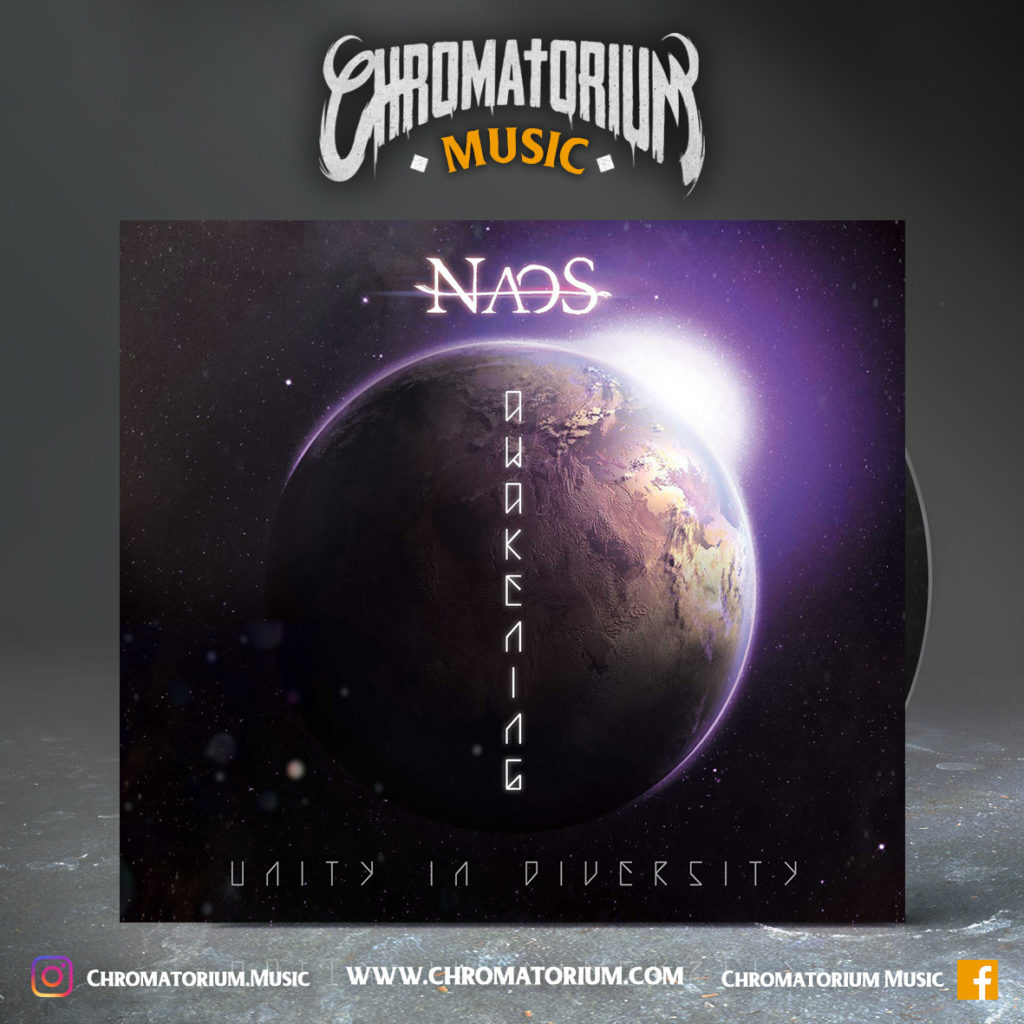 artwork-album-metal-melodic-naos-awakening-unity-in-diversity-chromatorium-music-graphiste-design artwork illustration de la cover du groupe de metal melodic naos pour l'album awakening fait par le chromatorium