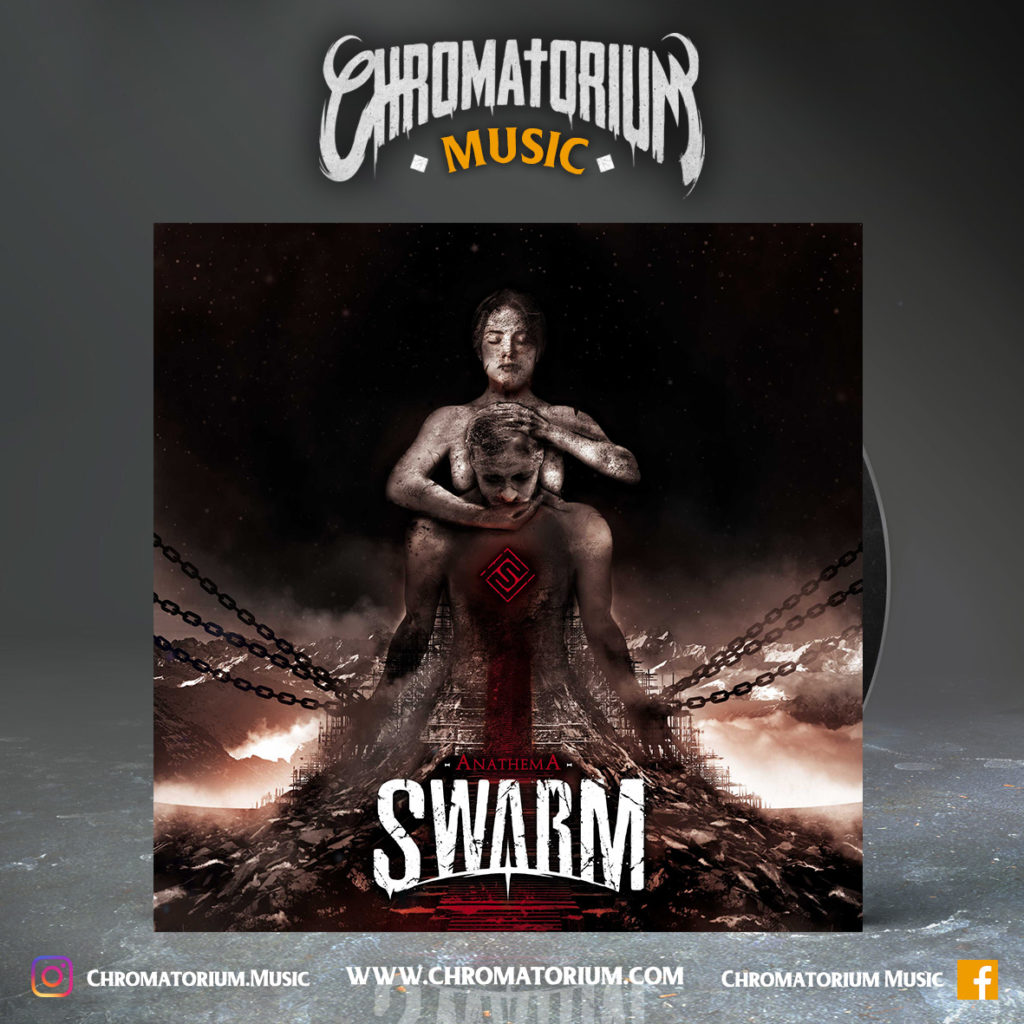 artwork-album-metal-hard-rock-alternatif-swarm-anathema-chromatorium-music-graphiste-design artwork illustration de la cover du groupe de hard rock alternatif metal swarm pour l'album anathema fait par le chromatorium