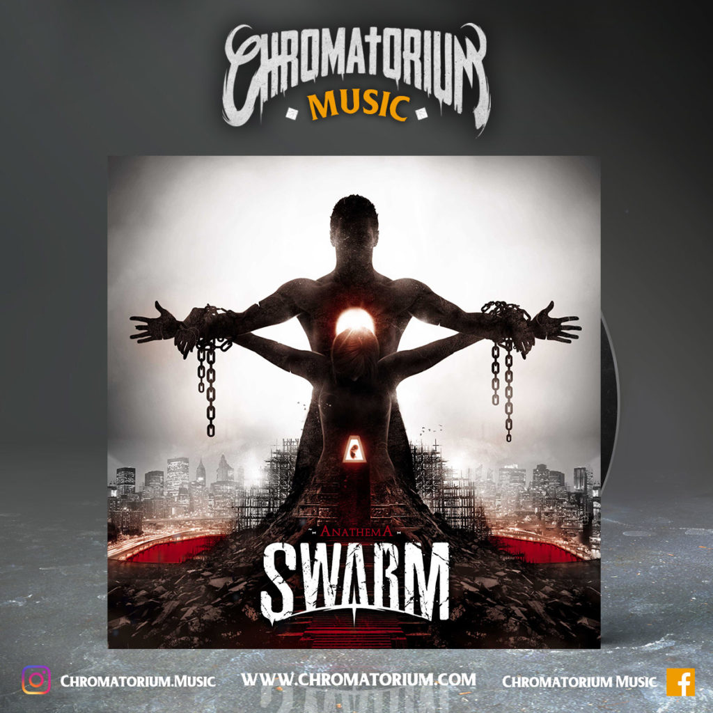 artwork-album-metal-hard-rock-alternatif-swarm-anathema-chromatorium-music-graphiste-design artwork illustration de la cover du groupe de hard rock alternatif metal swarm pour l'album anathema fait par le chromatorium
