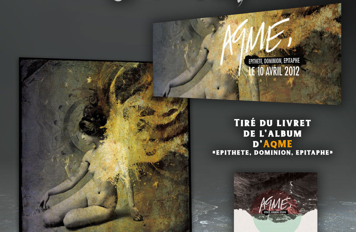 artwork illustration du livret du groupe de rock metal alternatif aqme pour l'album epithete dominion epitaphe fait par le chromatorium