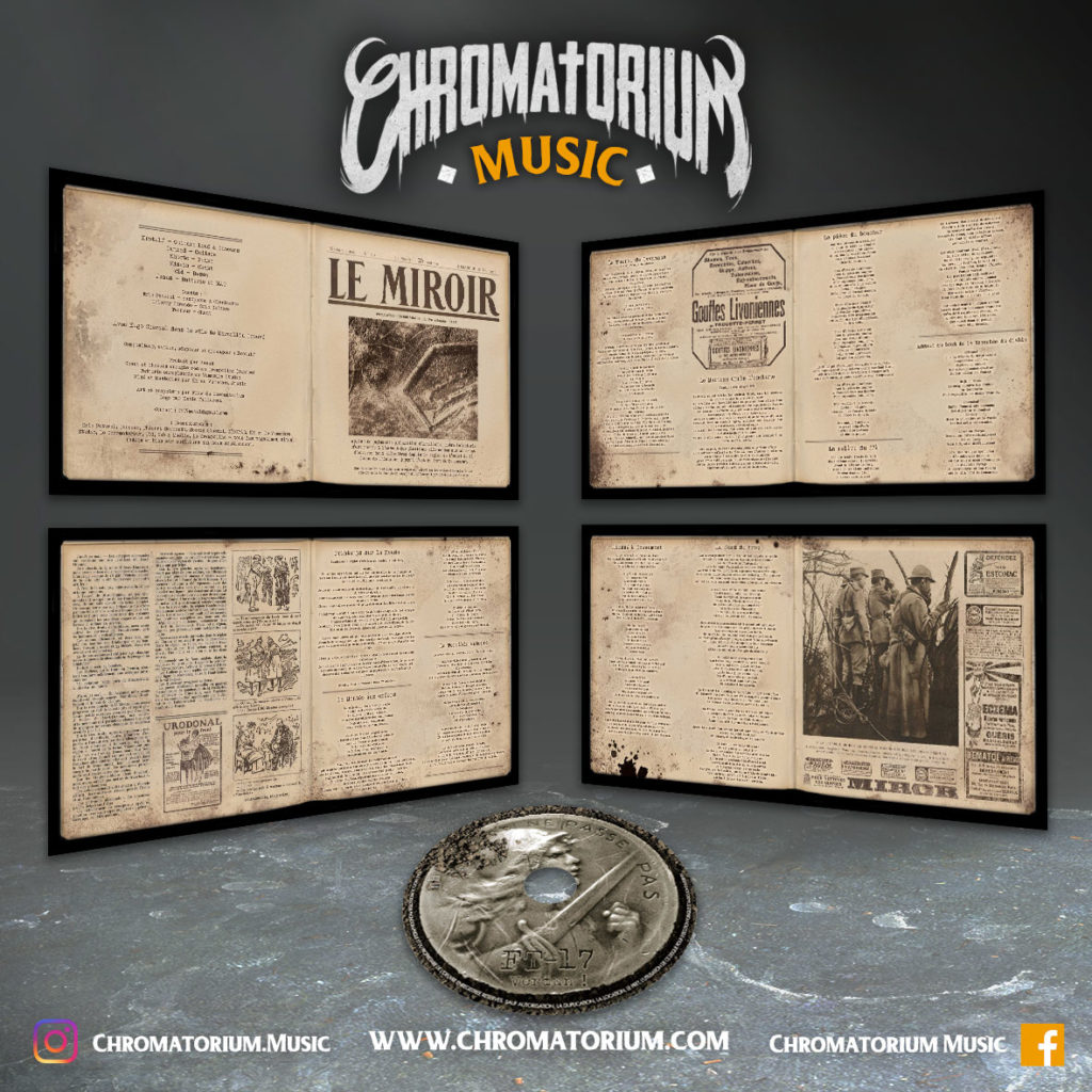 artwork-album-metal-black-death-melodic-ft-17-verdun-chromatorium-music-graphiste-design Livret booklet illustré du groupe de death black melodic metal ft-17 pour l'album verdun fait par le chromatorium