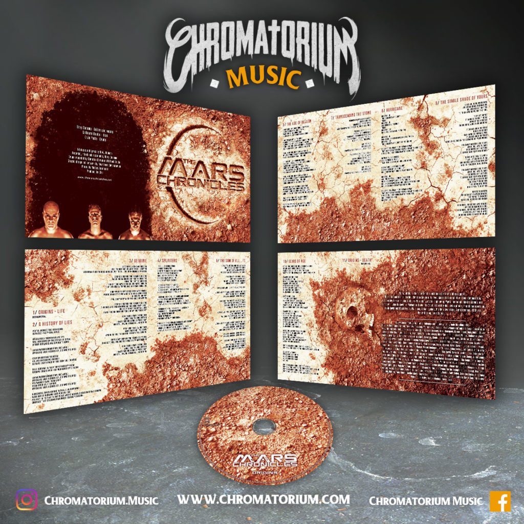 artwork-album-metal-alternatif-the-mars-chronicles-origins-chromatorium-music-graphiste-design Livret booklet illustré du groupe de alternatif metal the mars chronicles pour l'album origins fait par le chromatorium