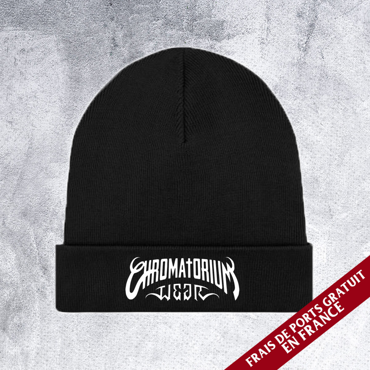 bonnet coton bio noir brodé chromatorium wear