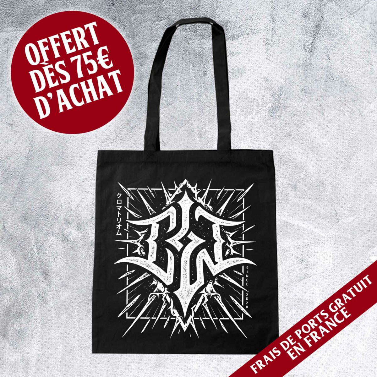 totebag noir metal chromatorium wear rock